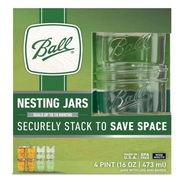 Ball Wide Mouth Nesting Jar 16 oz , 4PK 2134924